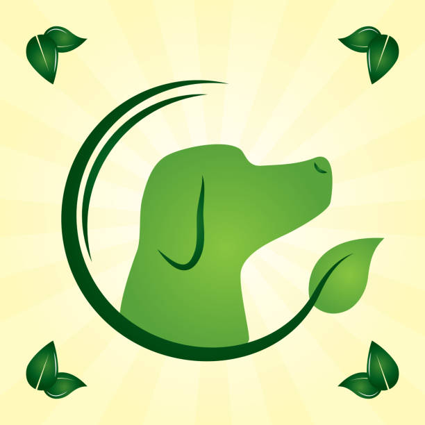 eco friendly planet design image dog natural leaves eco friendly vector illustration dog recycle stock illustrations