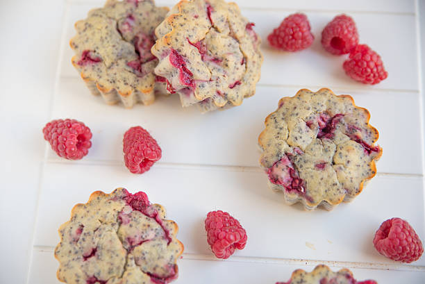 Raspberry Muffins with poppy seeds Raspberry Muffins with poppy seeds raspberry dog cookie stock pictures, royalty-free photos & images