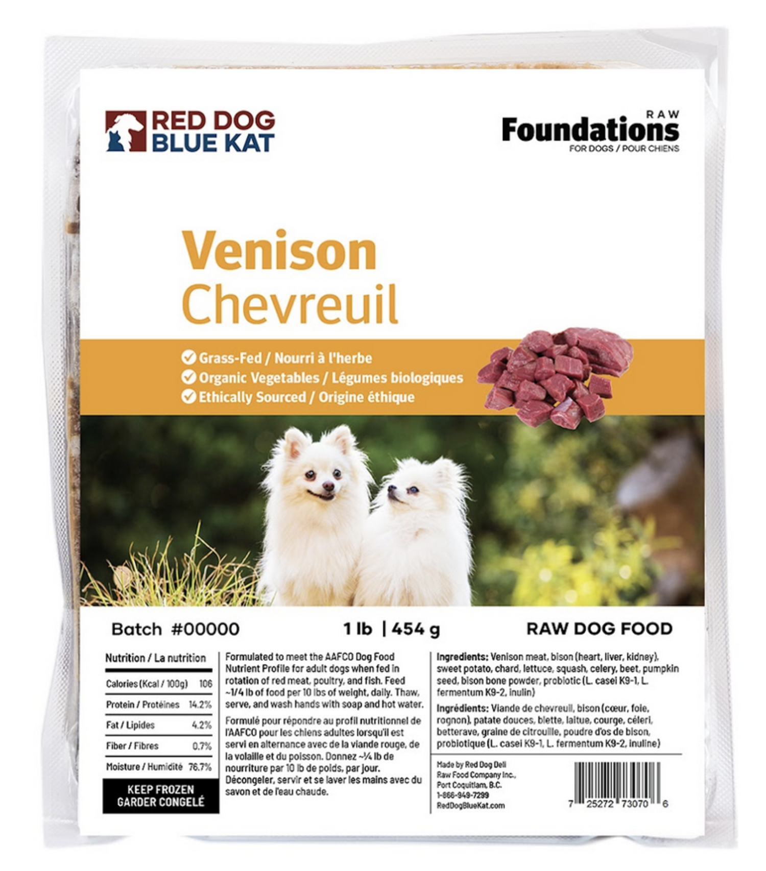 Red Dog Blue Kat - Foundation - Venison 1lb (4 x 0.25) - Chews