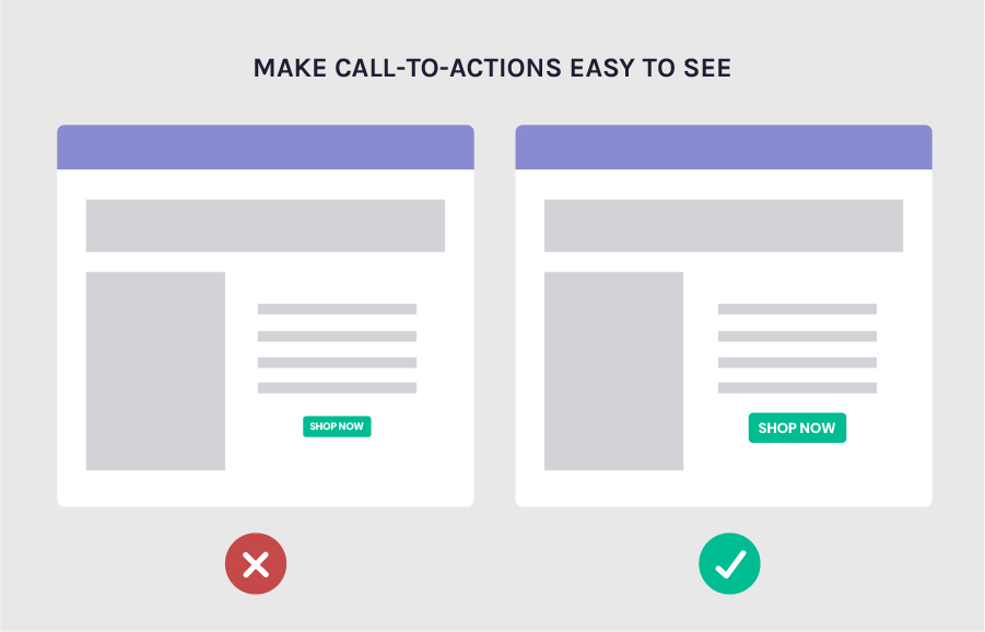 Increase conversions by making your CTAs easy to see