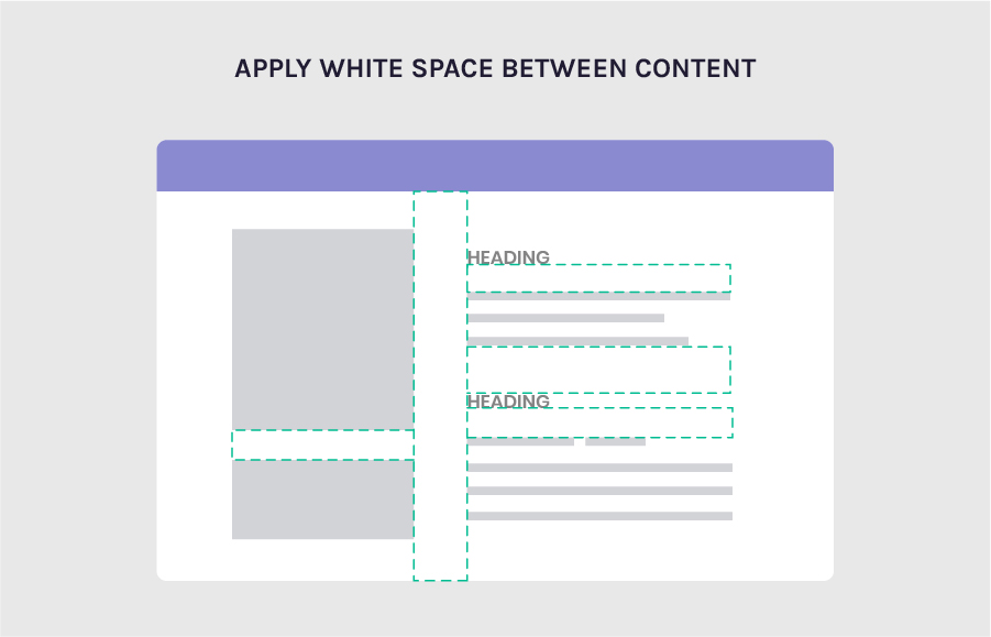white space between content