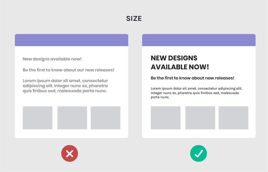 Visual Hierarchy with font size