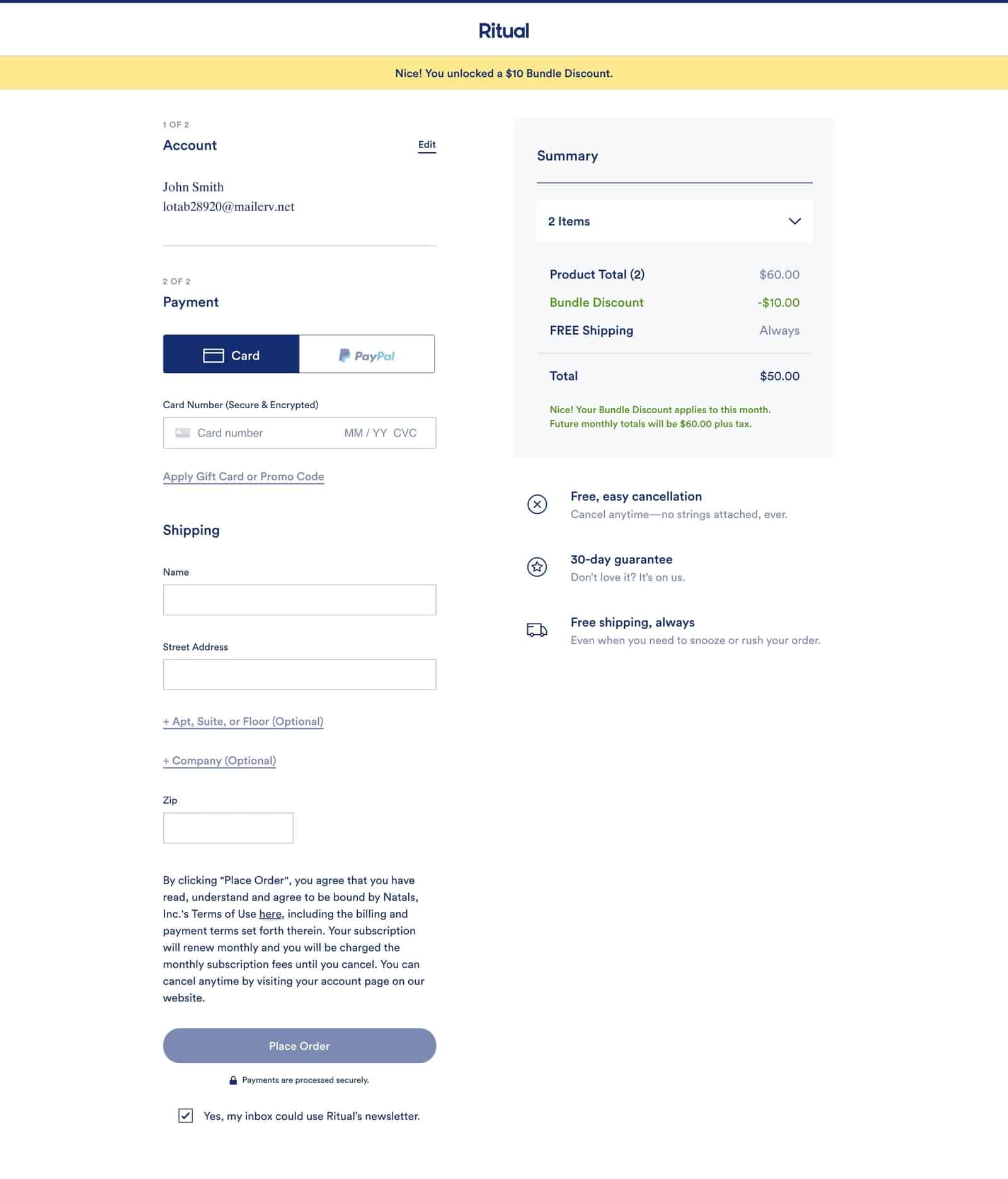 Cart Payment Methods Design Layout UI/UX Patterns