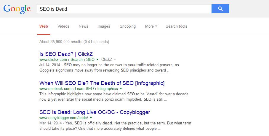 seo is dead results