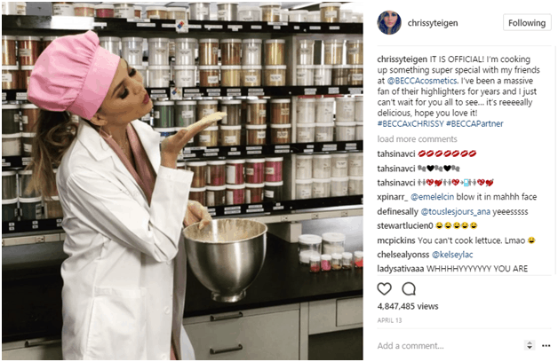 chrissyteigen - influencer marketing examples