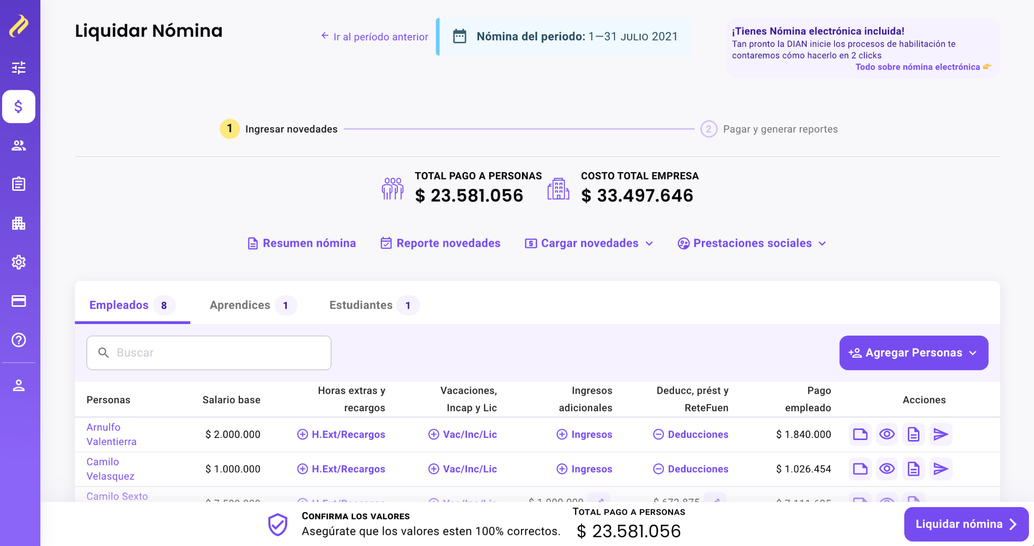 Liquidacion nomina nominapp