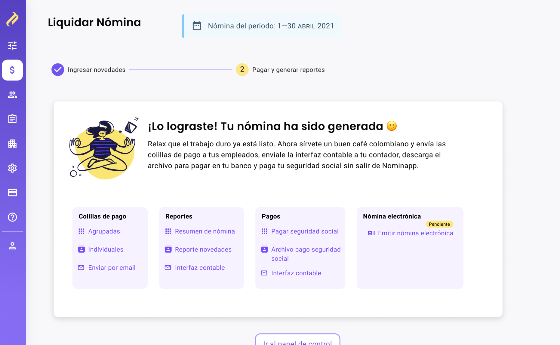 liquidacion de nomina en nominapp