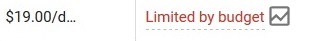 Google alerts you to your camaign being limied by budget