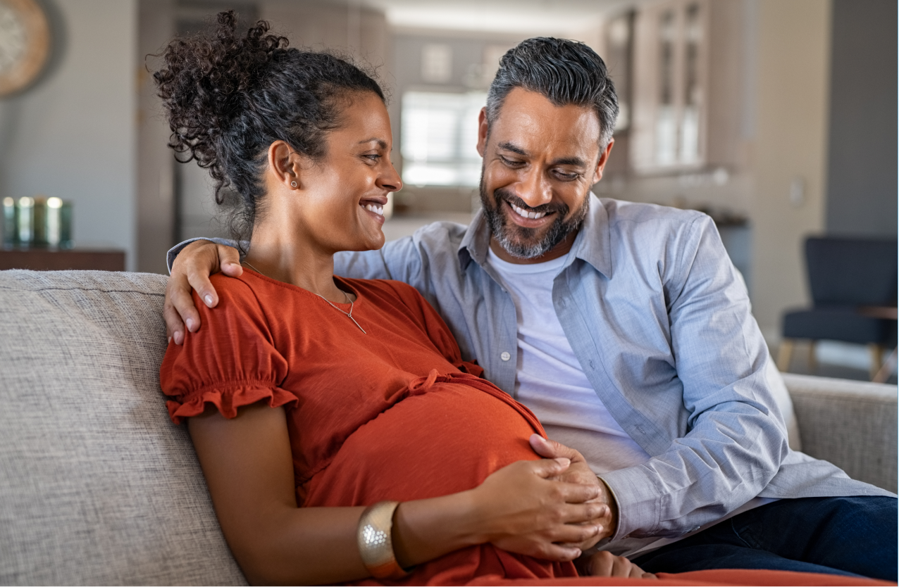A pregnant woman and her partner