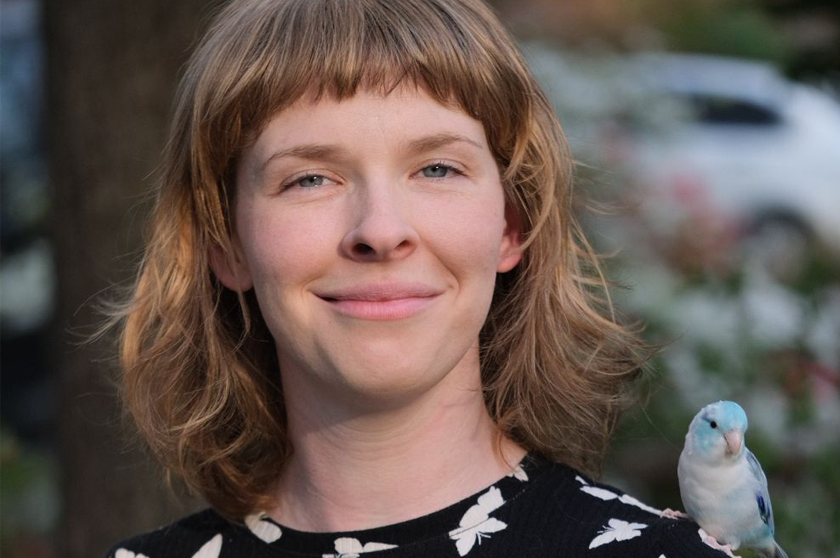 Rebekah Kaska, a epilepsy nurse, with her bird