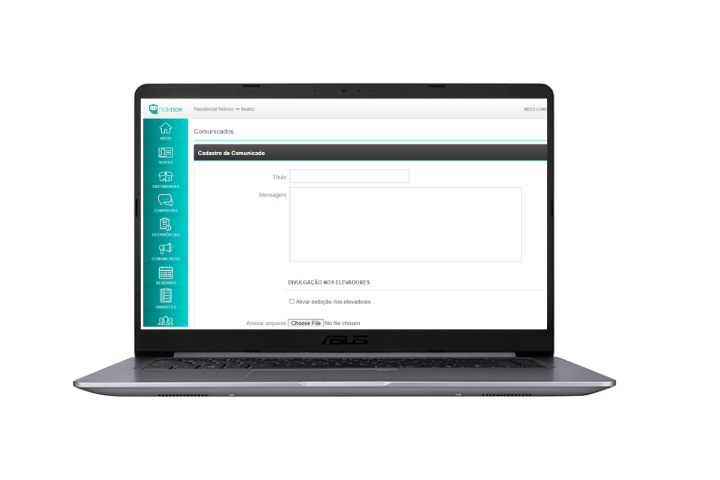tela comunicados plataforma noknox