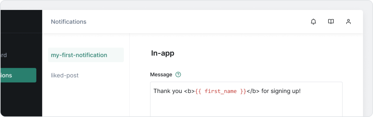 Notifly user interface