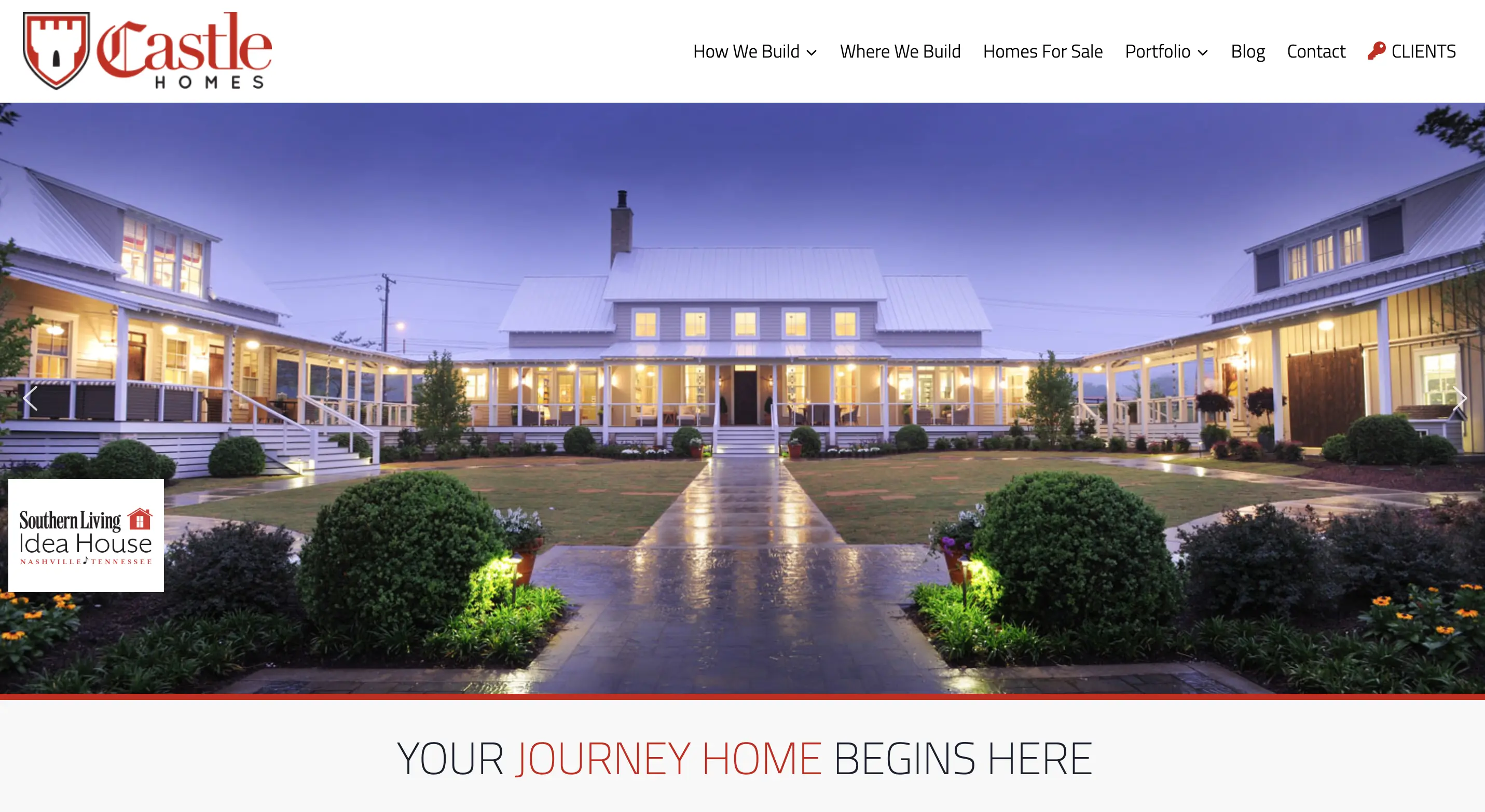 Castle Custom Homes website