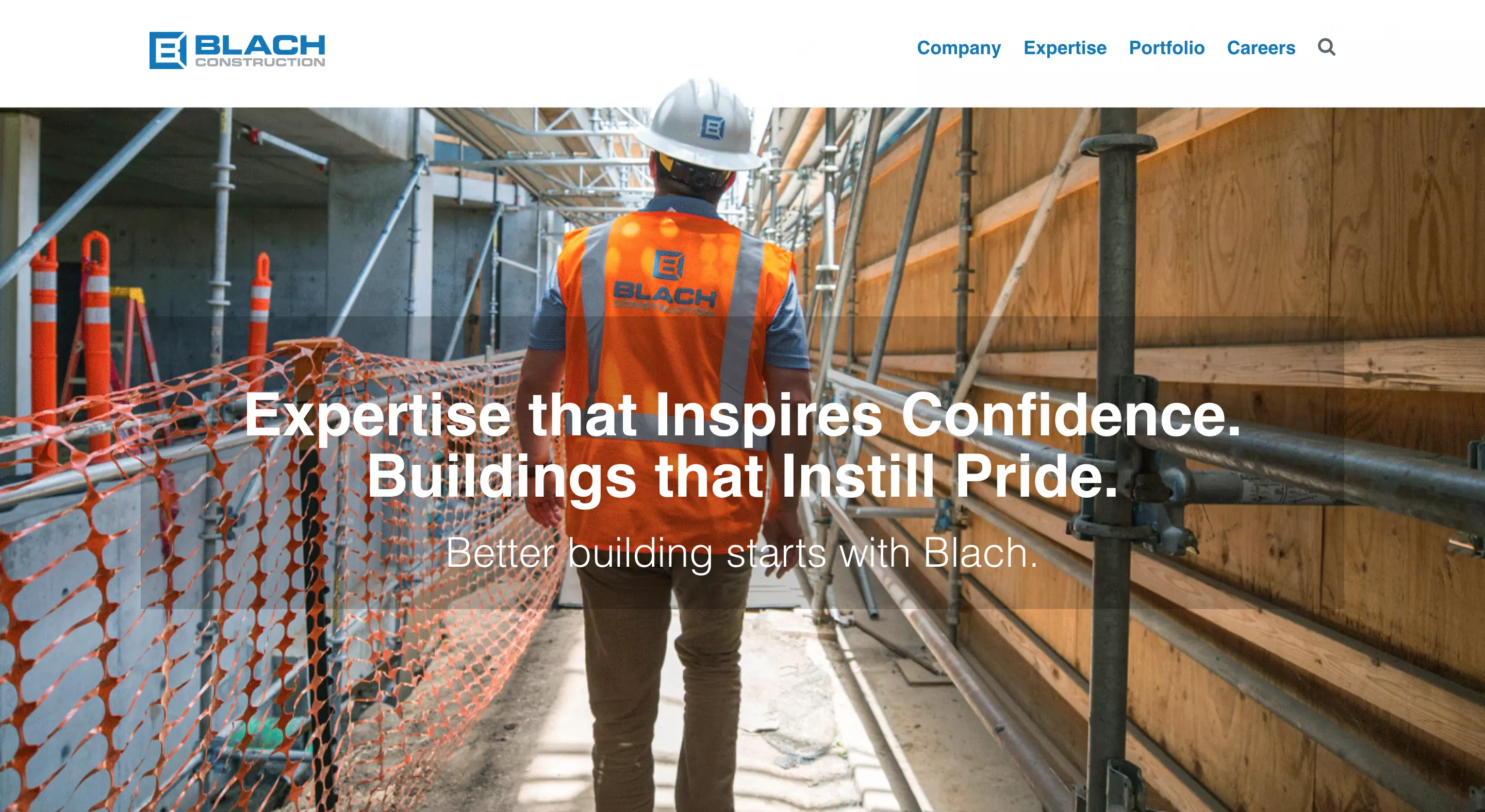 Blach Construction website