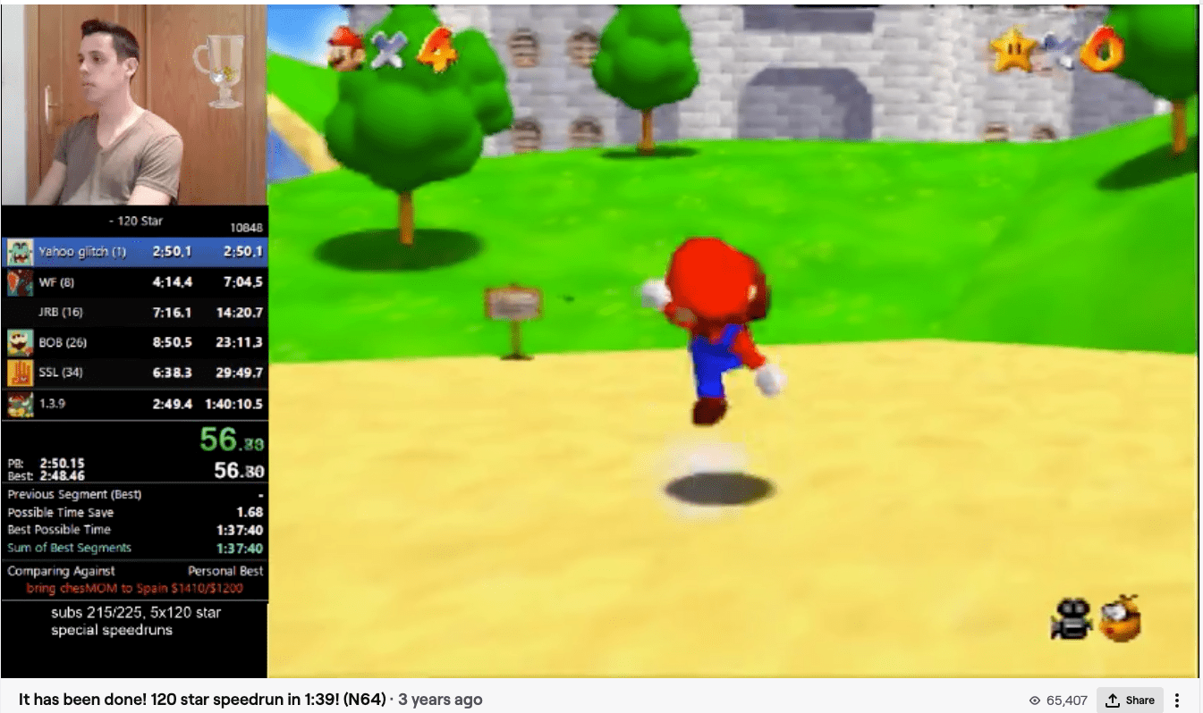 super mario 64 speedrun on twitch