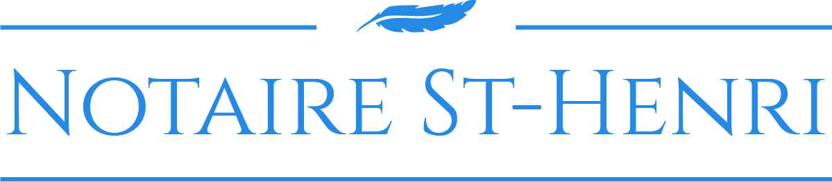 Notaire St-Henri's logo. With the signature blue feather on top.