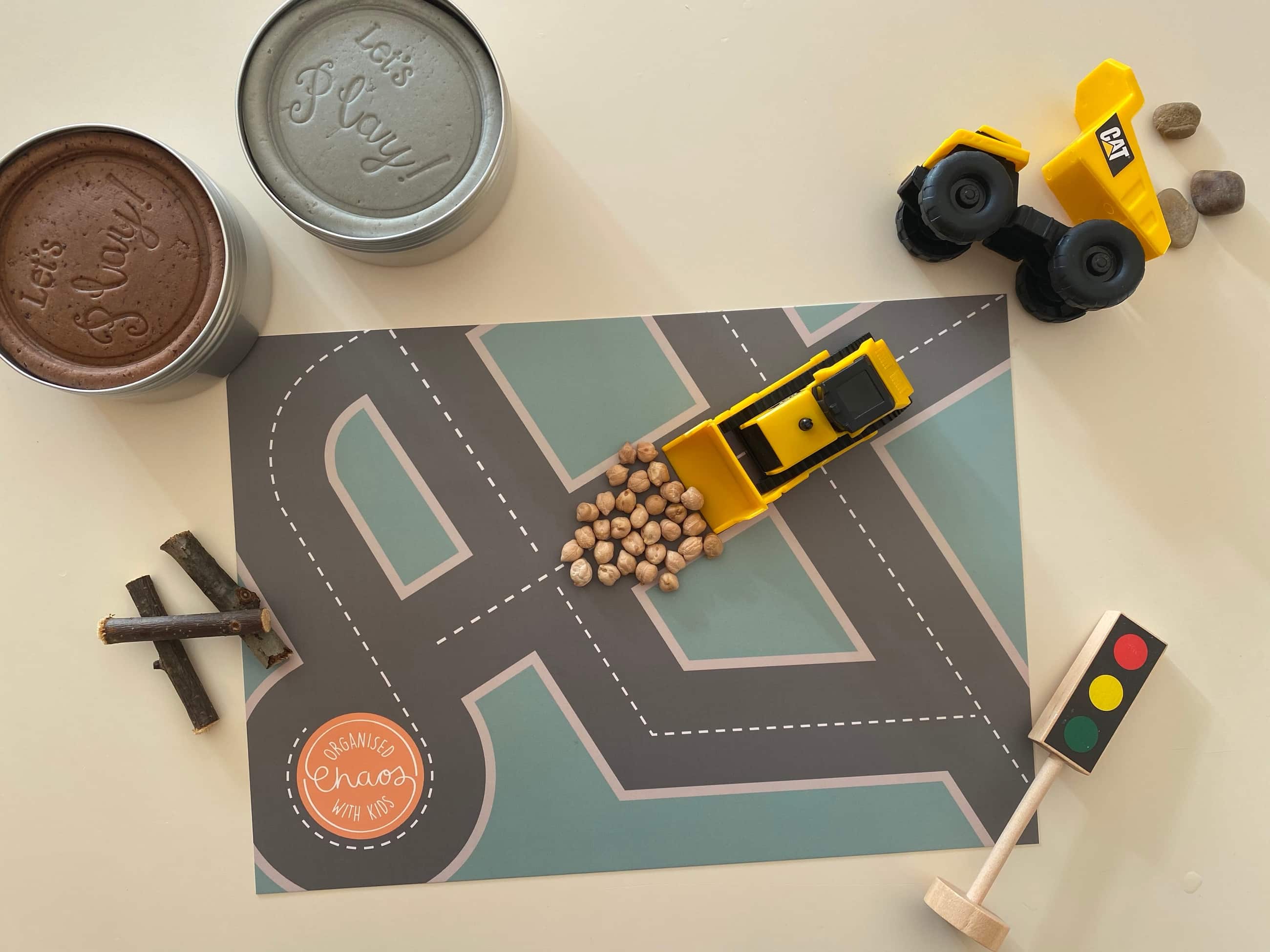 Construction Play Dough Mats (A4)