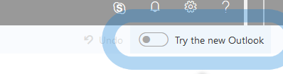 Outlook on the web try toggle