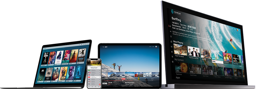 UniqCast Client apps multiscreen solution for IPTV OTT DVB
