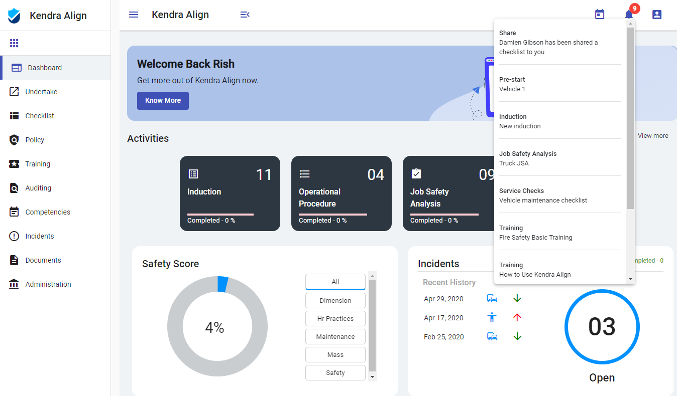 Built-in System Notifications - Kiri Align
