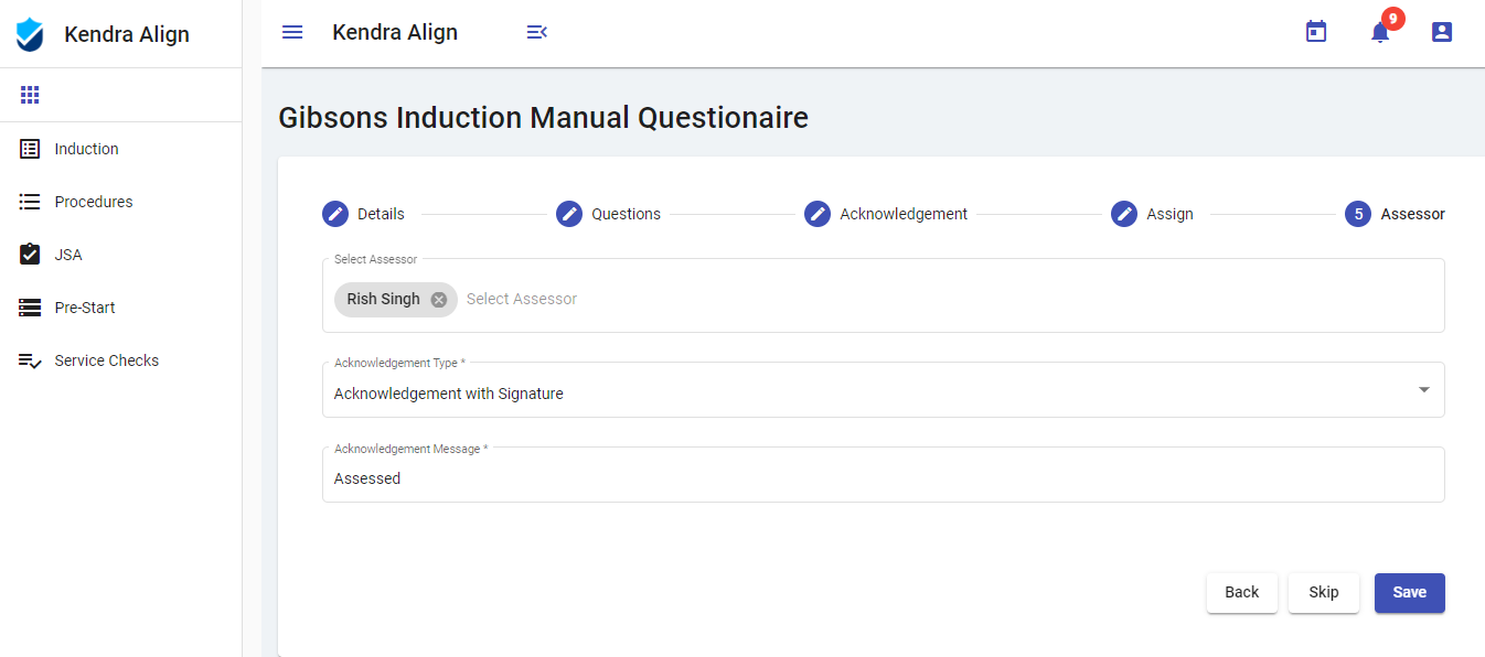Safety Induction Process in HR - Kendra Align