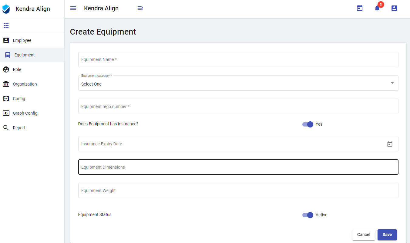 Add New Equipment - Kiri Align