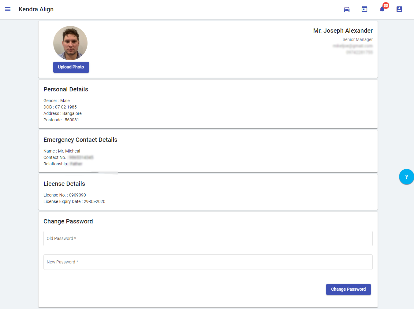 View and Update Profile - Kiri Align