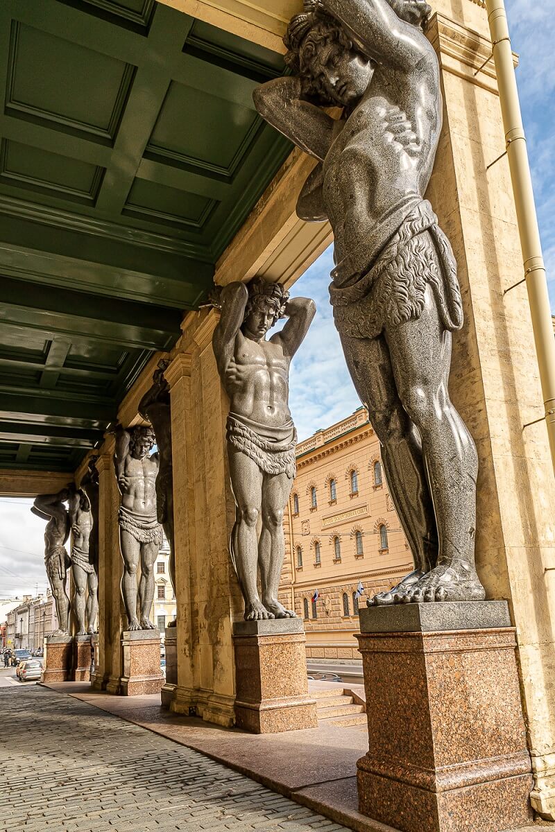 Atlant statues near the Hermitage, Saint Petersburg