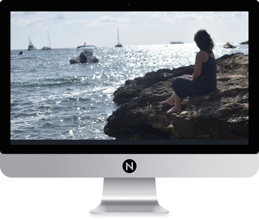 Nicole on beach in ibiza