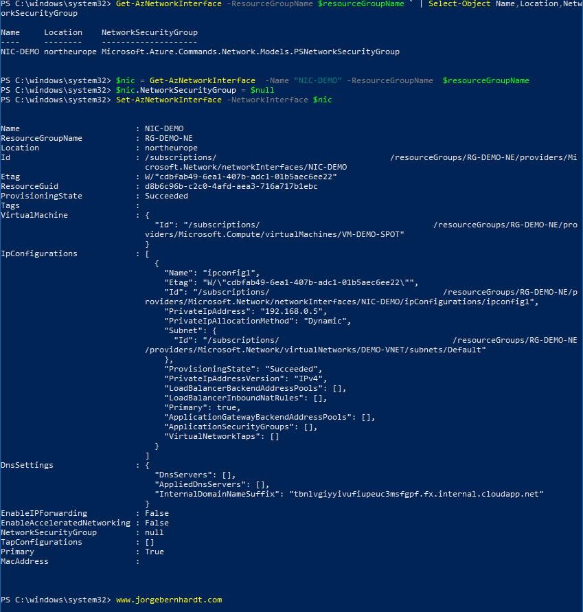 Set-AzNetworkInterface