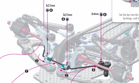 Diagram of a roll bar on an XRAY X4 '22