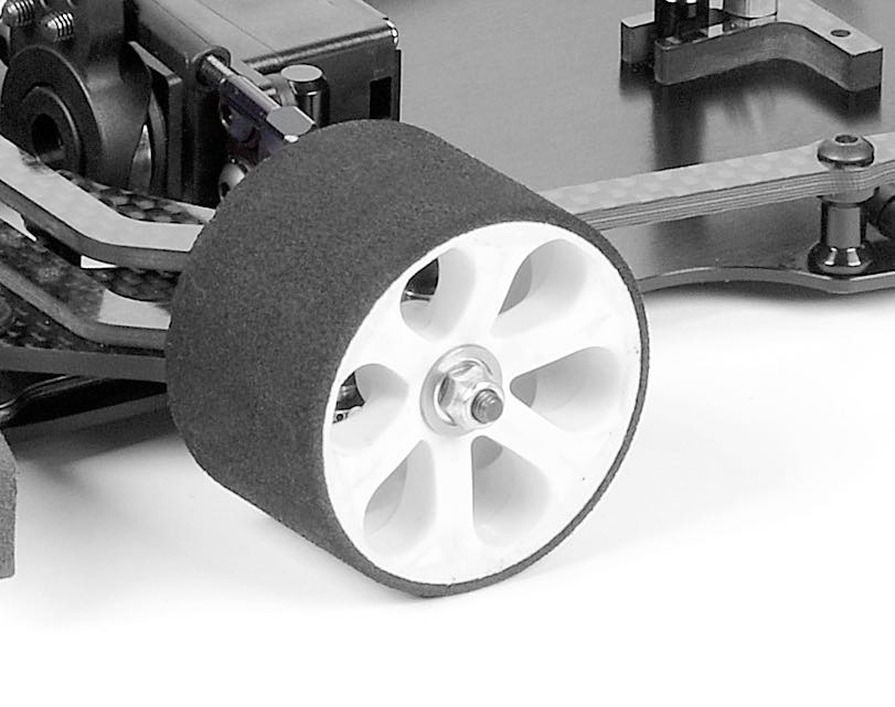 Shaved-down foam RC car tire