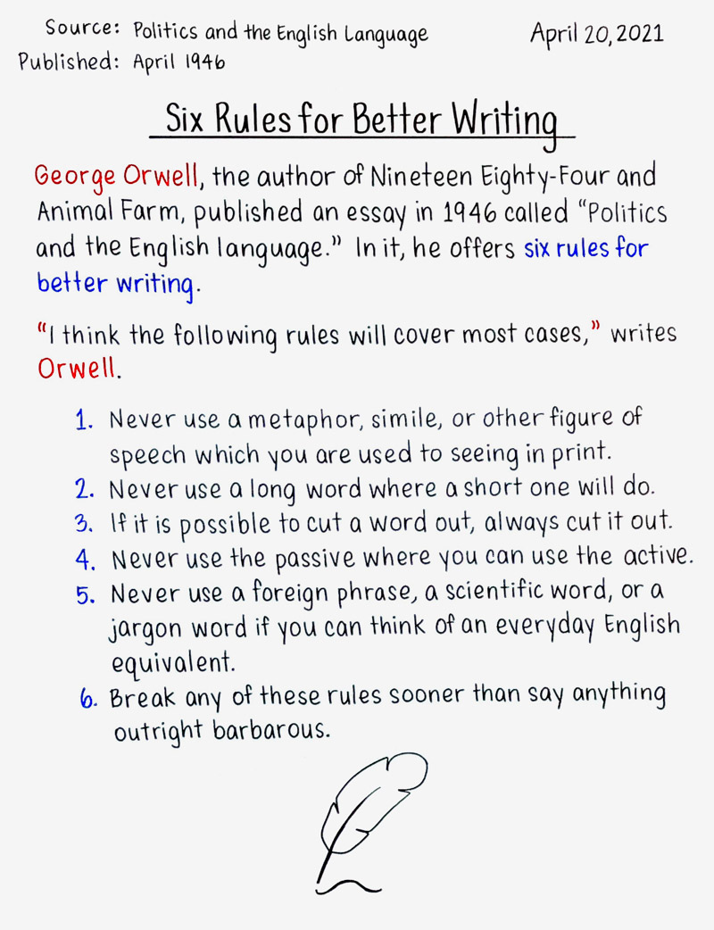 Six Rules for Better Writing