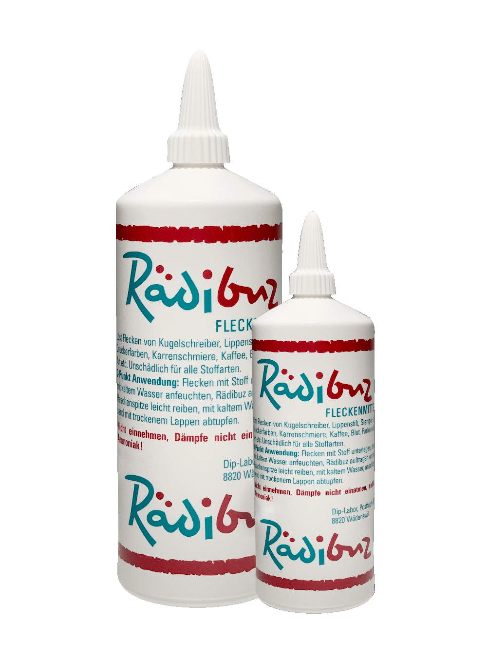 Rädibuz Fleckenmittel Flaschen 180ml 50ml