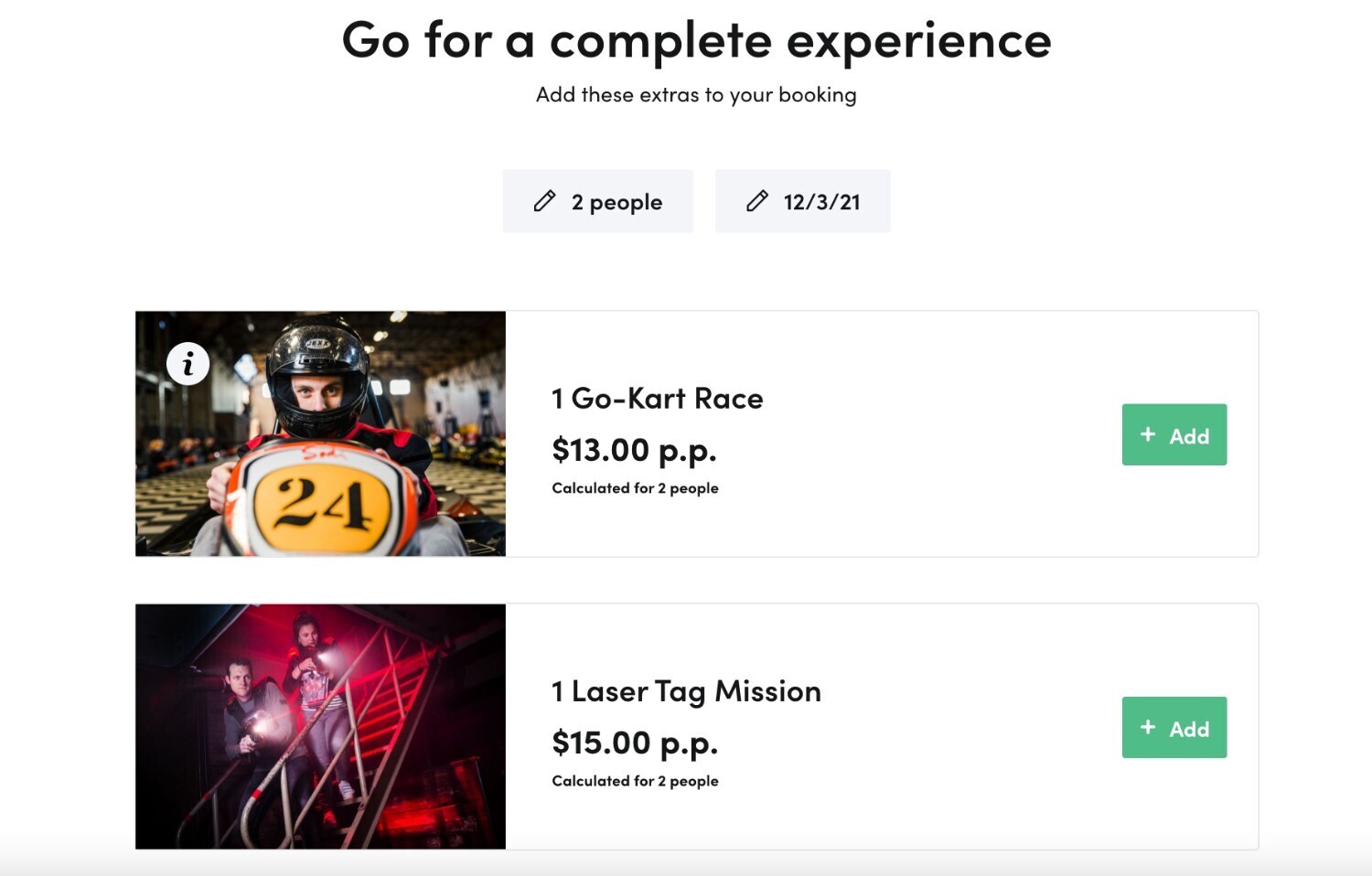 Online upselling and cross-selling techniques for your leisure business - use attractive pictures