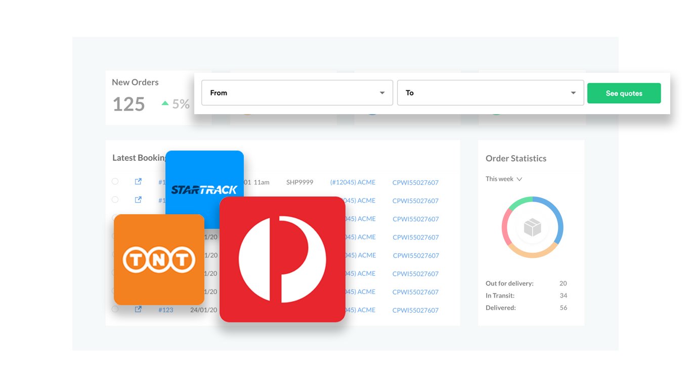 Screenshot of Couriers and Freight's platform