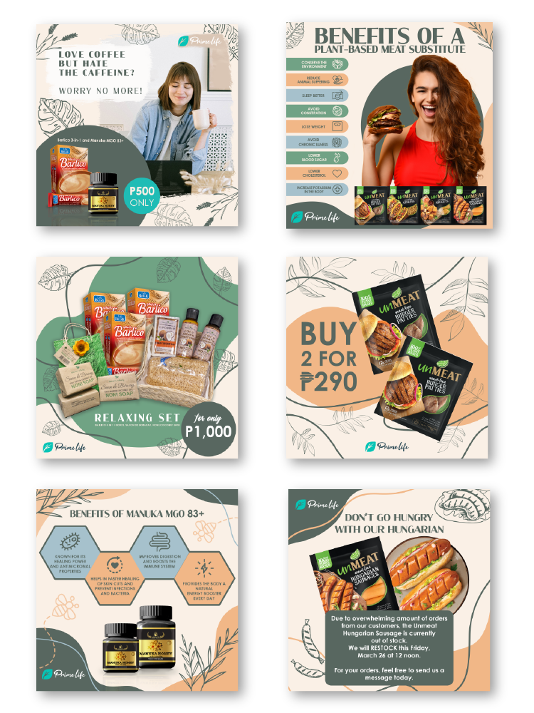 primelife social media graphics