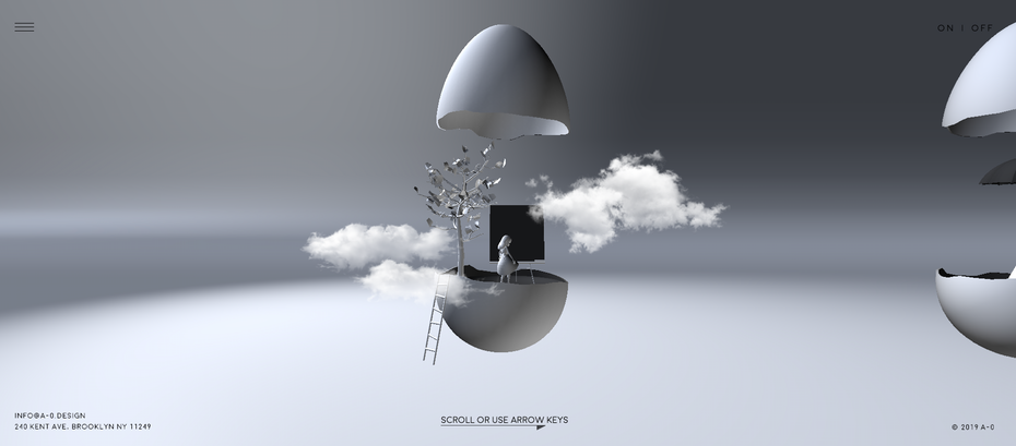 Web design trends 2020 example: 3d website