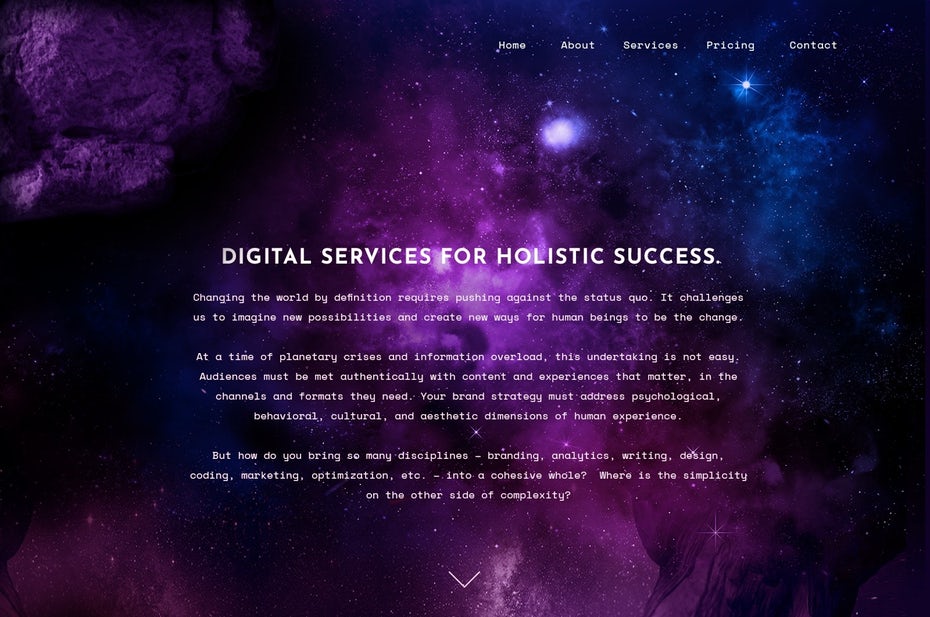 Example of 2020 web design trend of bold duotone