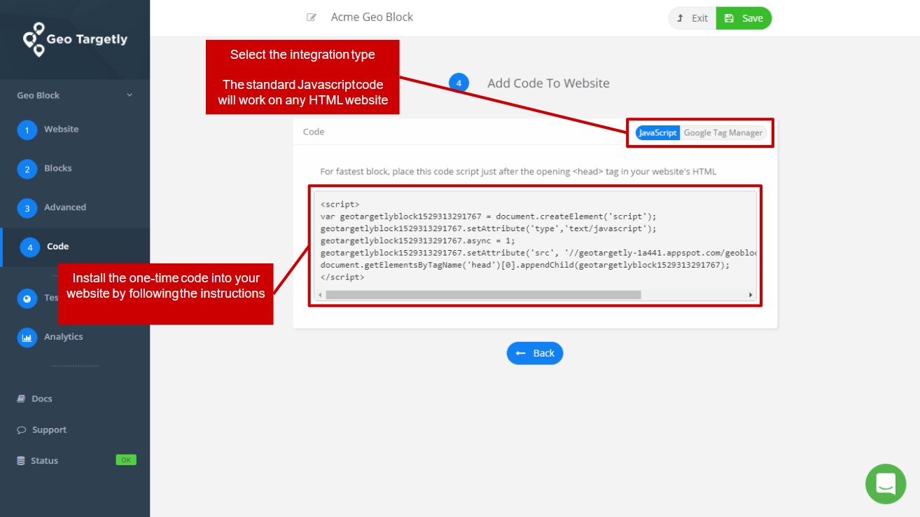 get a simple javascript geo block script and install it into your website header