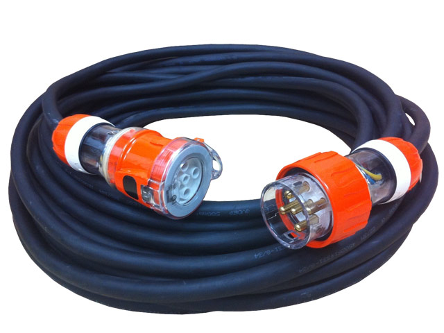 thumbnail image 2 of 32 Amp 5 Meter Extension Lead - Single Phase 3-Pin Rubber Cable, 240V Power Cord 2 of 9