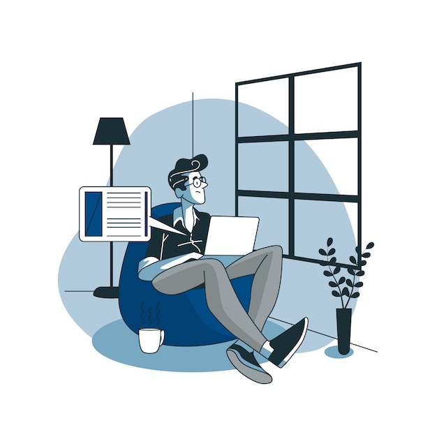 Blogging concept illustration Free Vector
