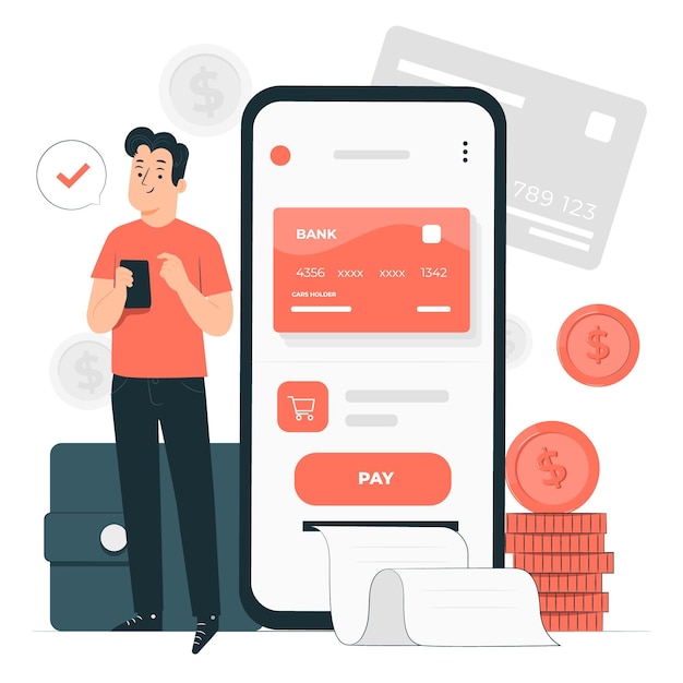 E-wallet concept illustration Free Vector