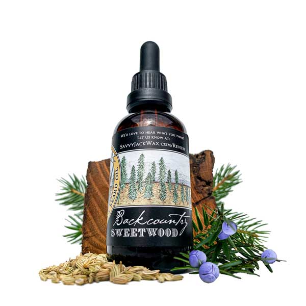SavvyJack Sweetwood Beard Oil - side