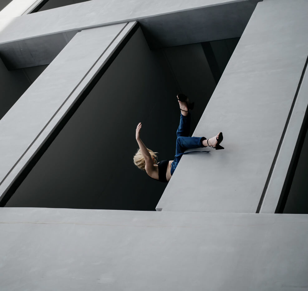 Picture of a Woman in Concrete Building