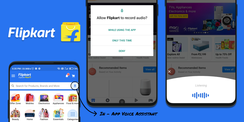 First Time launch of Flipkart Voice Assistant