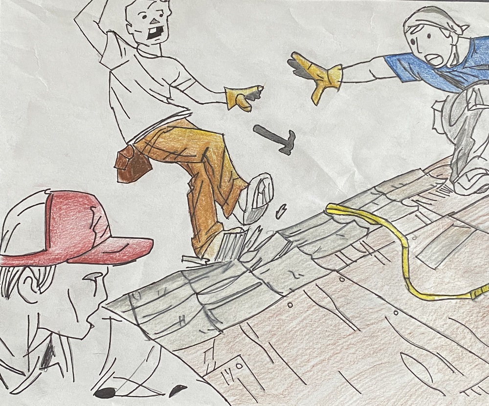 original student artwork about workplace safety