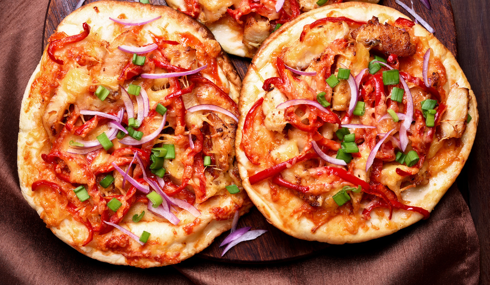 Naan Bread Chicken & Pepper Pizza Recipe