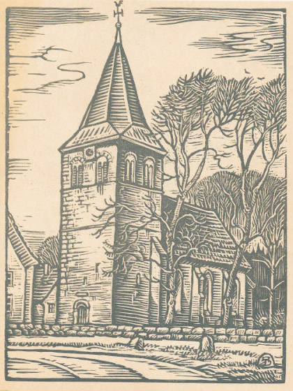 Reformierte Kirche, Brochterbeck. Die SA stamvader is hier in 1698 gedoop.