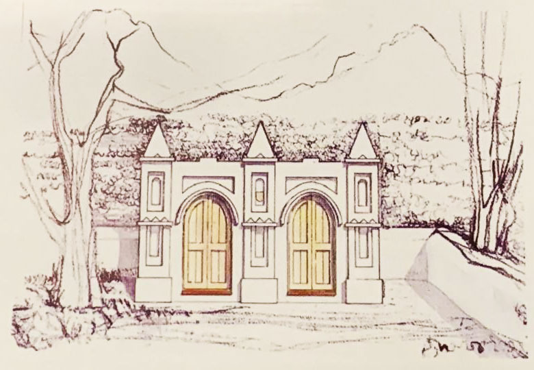 Skets van Krige Grafkelder by Moederkerk in Stellenbosch